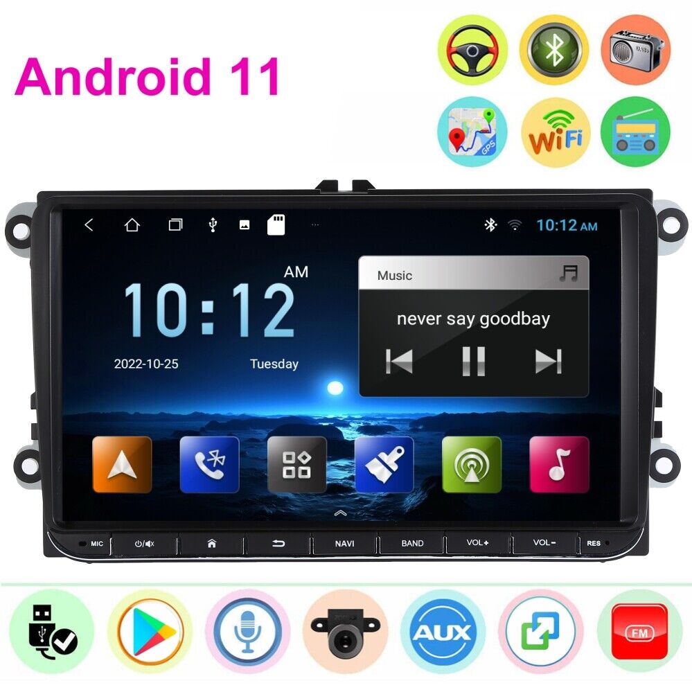 9" Android 12 Car Radio Stereo 1Gb 32Gb For VW Golf MK5 Polo Passat GPS NAVI BT CARPLAY