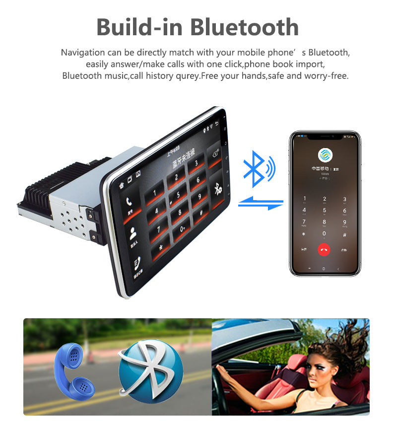 10.1in 1Din Android 9.1 Car Stereo Radio MP5 Player Bluetooth GPS WIFI FM Camera