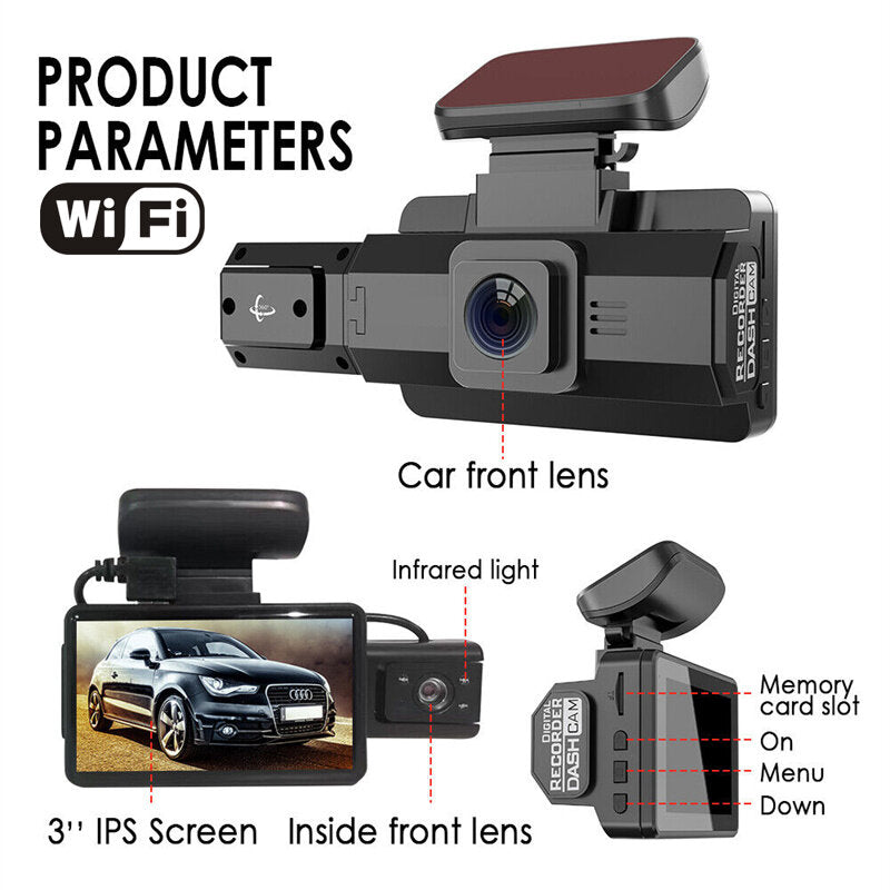 Wifi Car Dash Cam 1080P HD Camera Motion Detection Parking Monitoring Car DVR