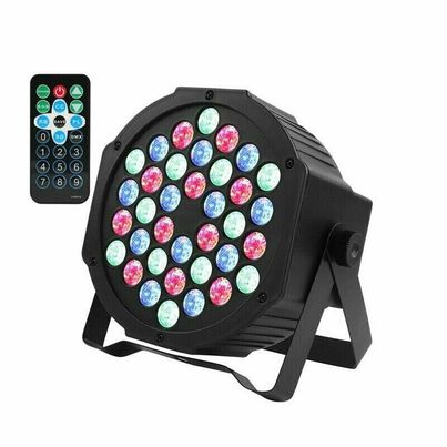 36 LED Stage Lights RGB Par Can Flat DMX512 DJ Disco Bar Uplighter Lighting RC