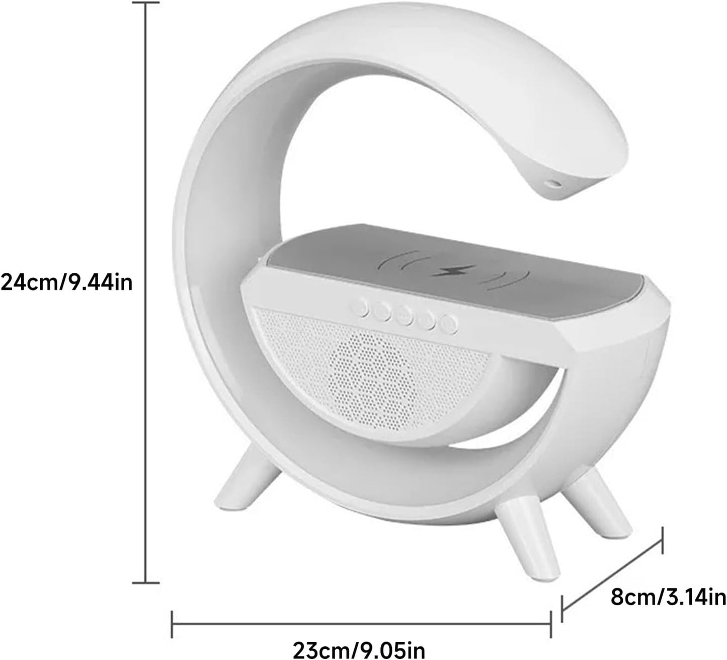 Bluetooth Speaker LED Wireless Charger Table Lamp Wireless Charger LED G Shape