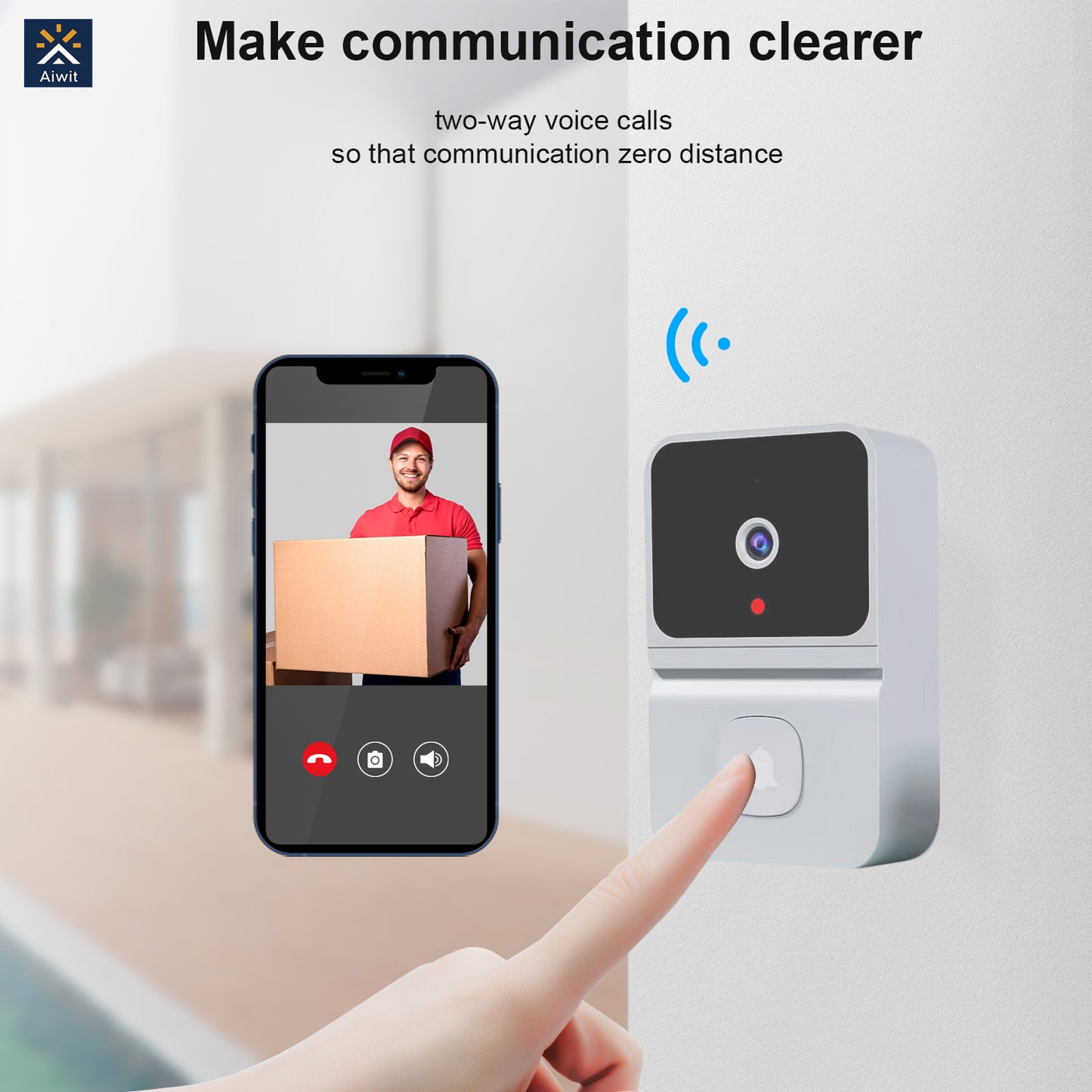 Smart Wireless WiFi Video Doorbell Phone Camera Door Bell Ring Intercom Security