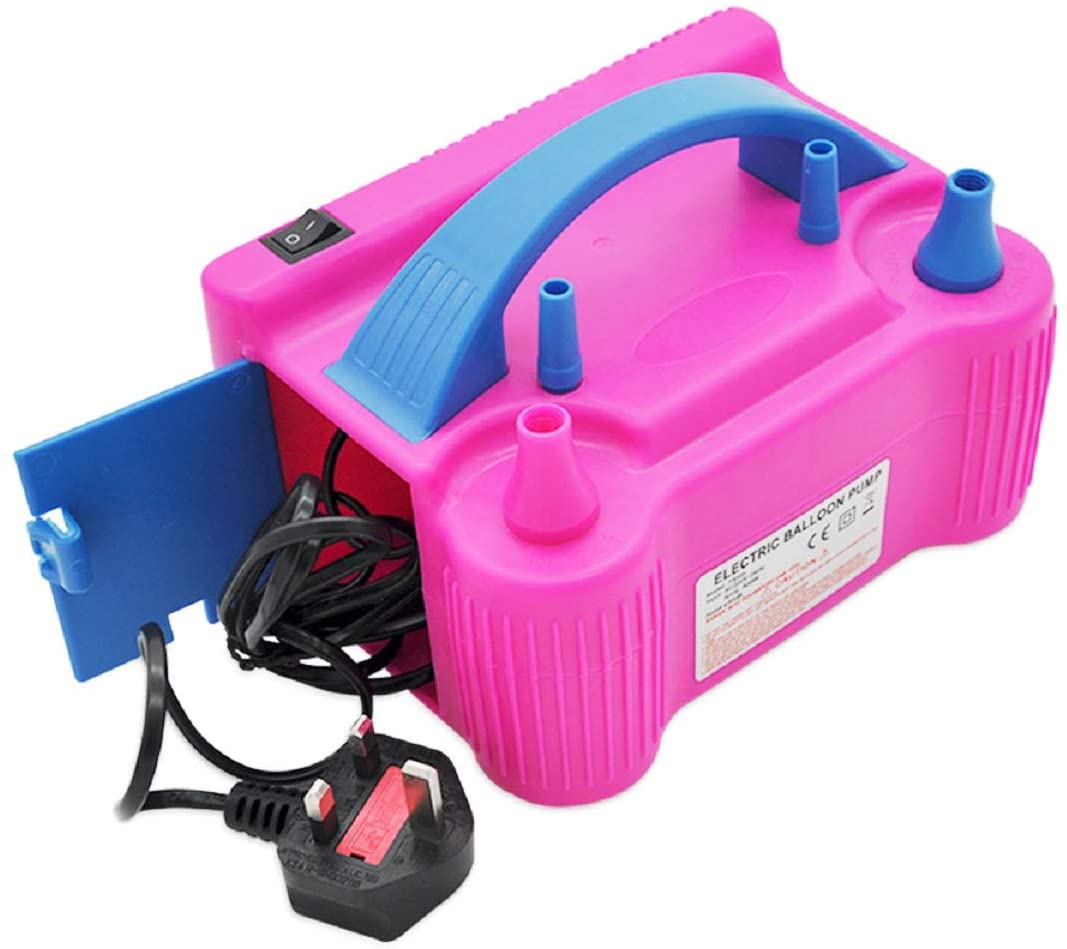 Portable Electric Balloon Pump Party Inflator Air Blower Dual Nozzles UK Plug