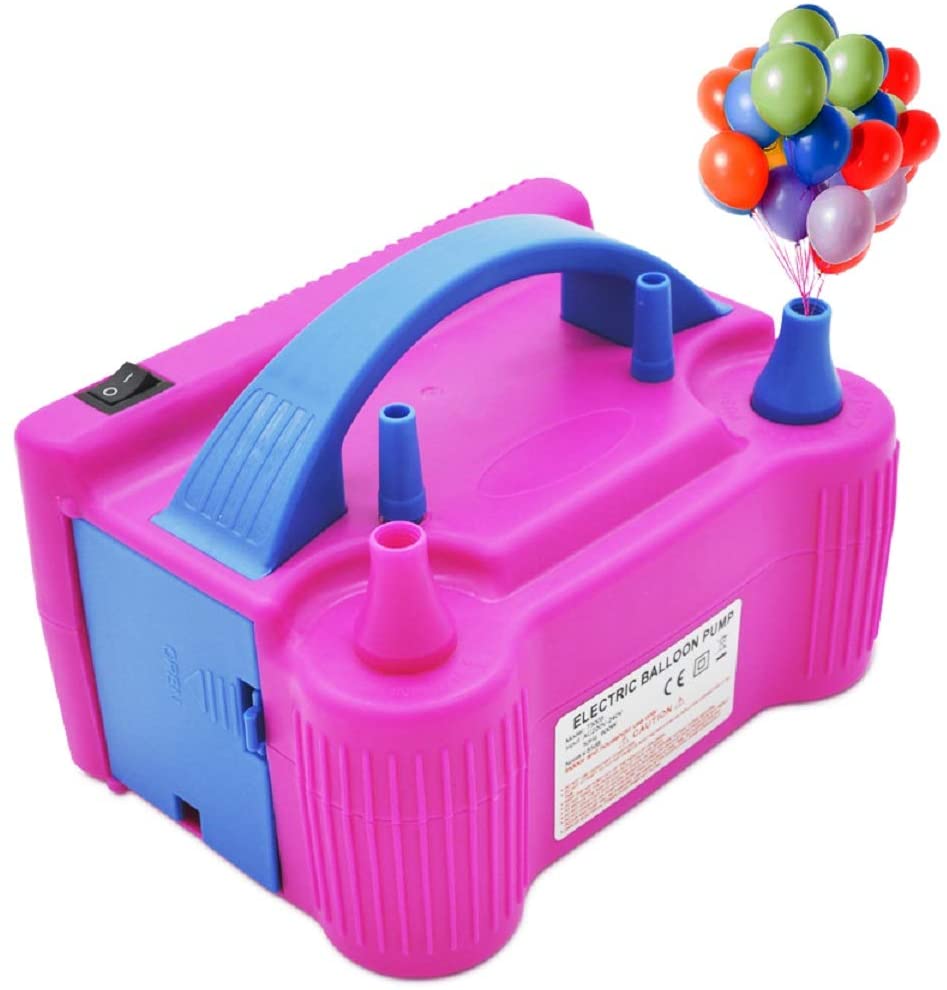 Portable Electric Balloon Pump Party Inflator Air Blower Dual Nozzles UK Plug