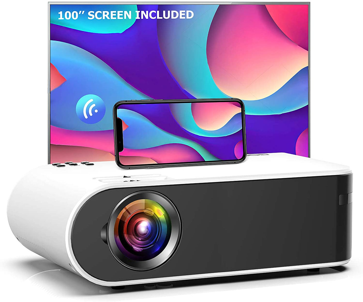 12000Lumens Portable HD LED Projector 1080P Home Theater Multi-Functional Smart