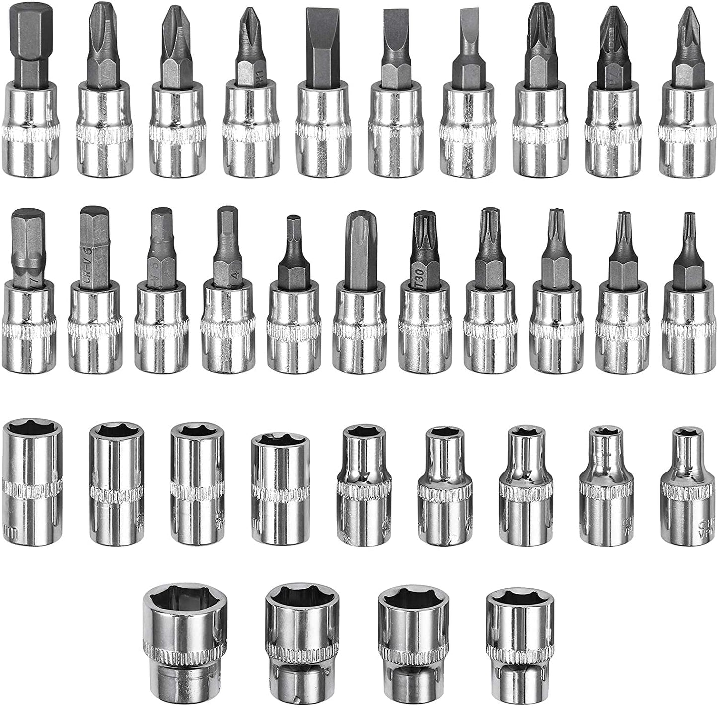 46Pcs Spanner Socket Ratchet Wrench Set 1/4" Drive Car Repair Tool Kit with Case