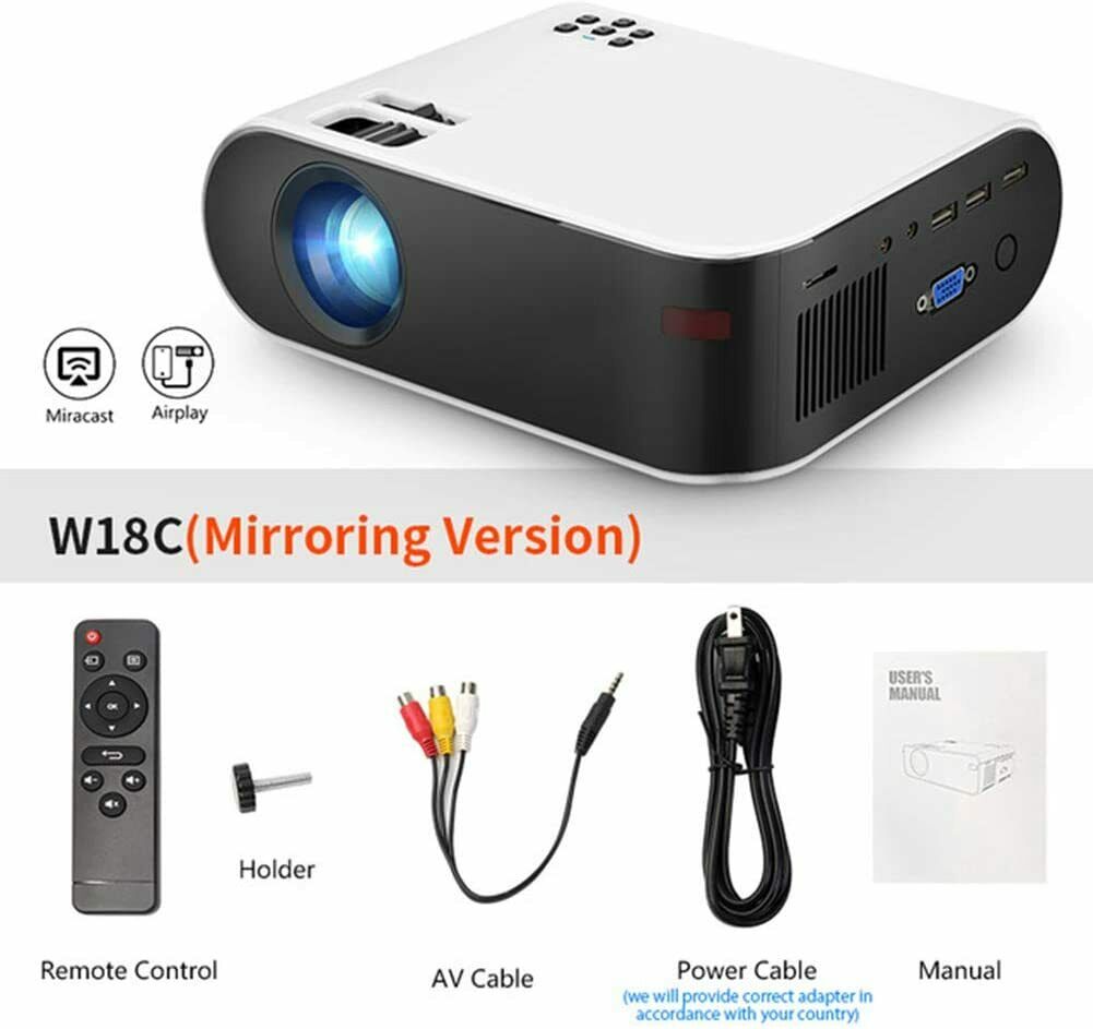 12000Lumens Portable HD LED Projector 1080P Home Theater Multi-Functional Smart