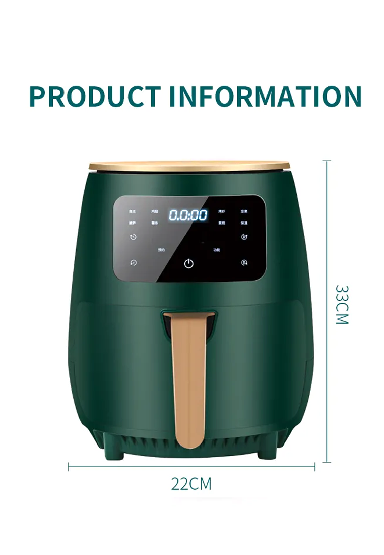 6L Air Fryer 2400W with Rapid Air Circulation Temperature Timer LCD Display