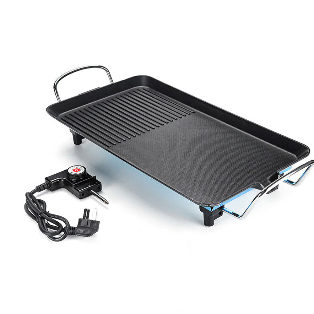 Electric Teppanyaki Table Top Grill Griddle BBQ Hot Plate Barbecue L Size