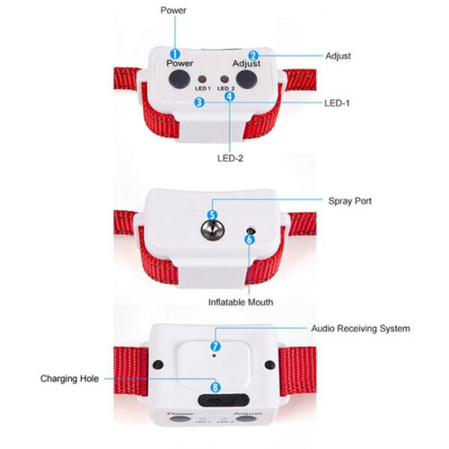 Rechargeable Dog Collar Anti Bark Pet Training Stop Barking Citronella Spray