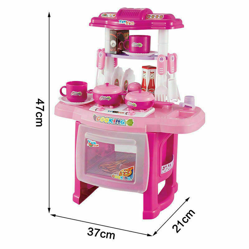 Electronic Children Kids Kitchen Cooking Toy Portable Girls Cooker Play Set Gift