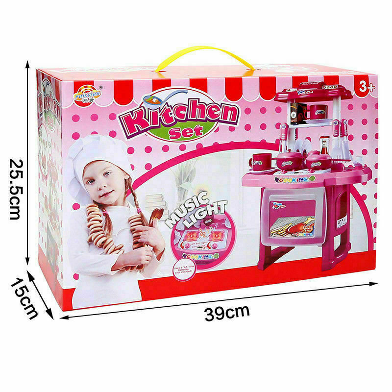 Electronic Children Kids Kitchen Cooking Toy Portable Girls Cooker Play Set Gift