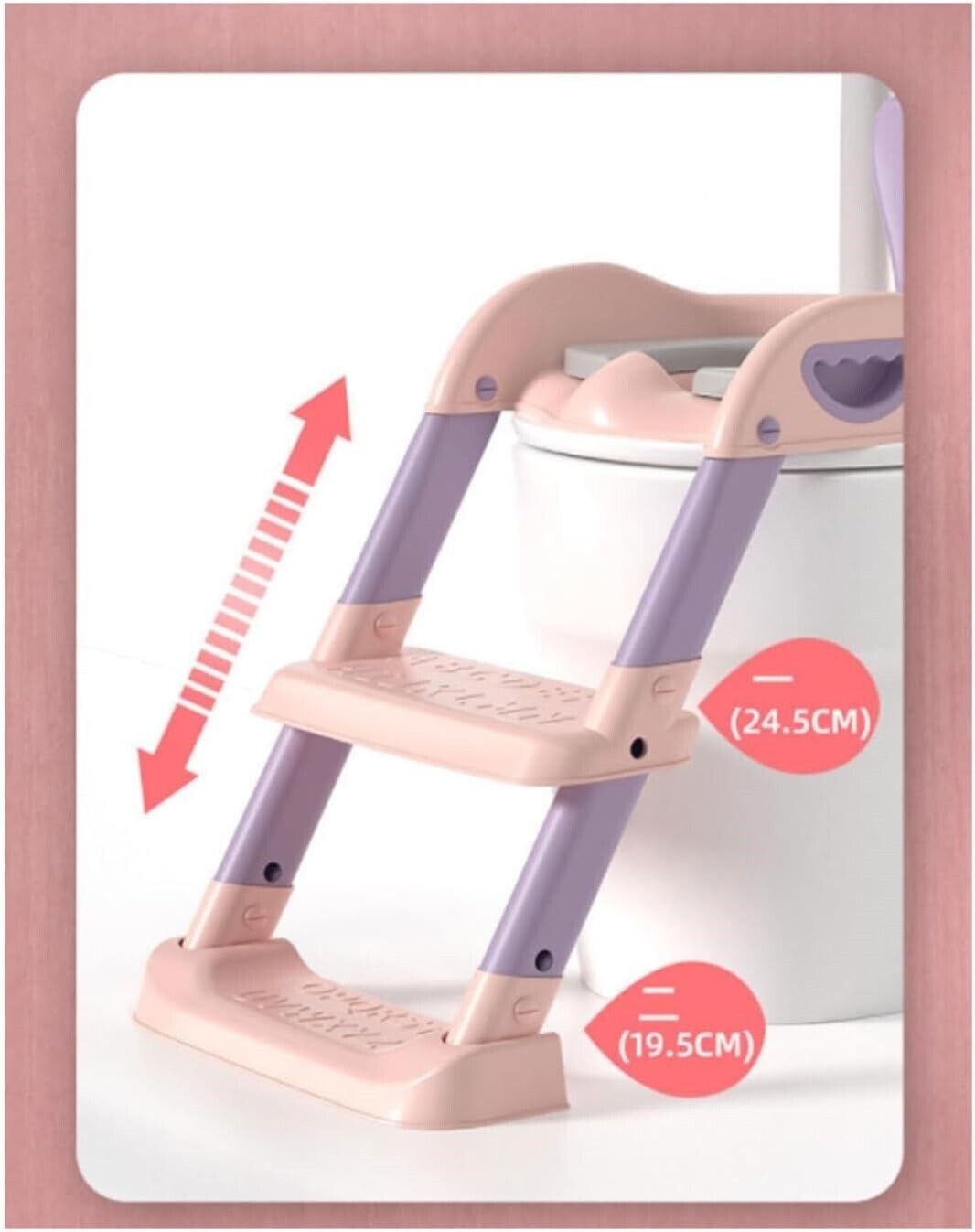 Children Toilet Seat & Ladder Toddler Training Step Up Down Stool Easy Fold Kids