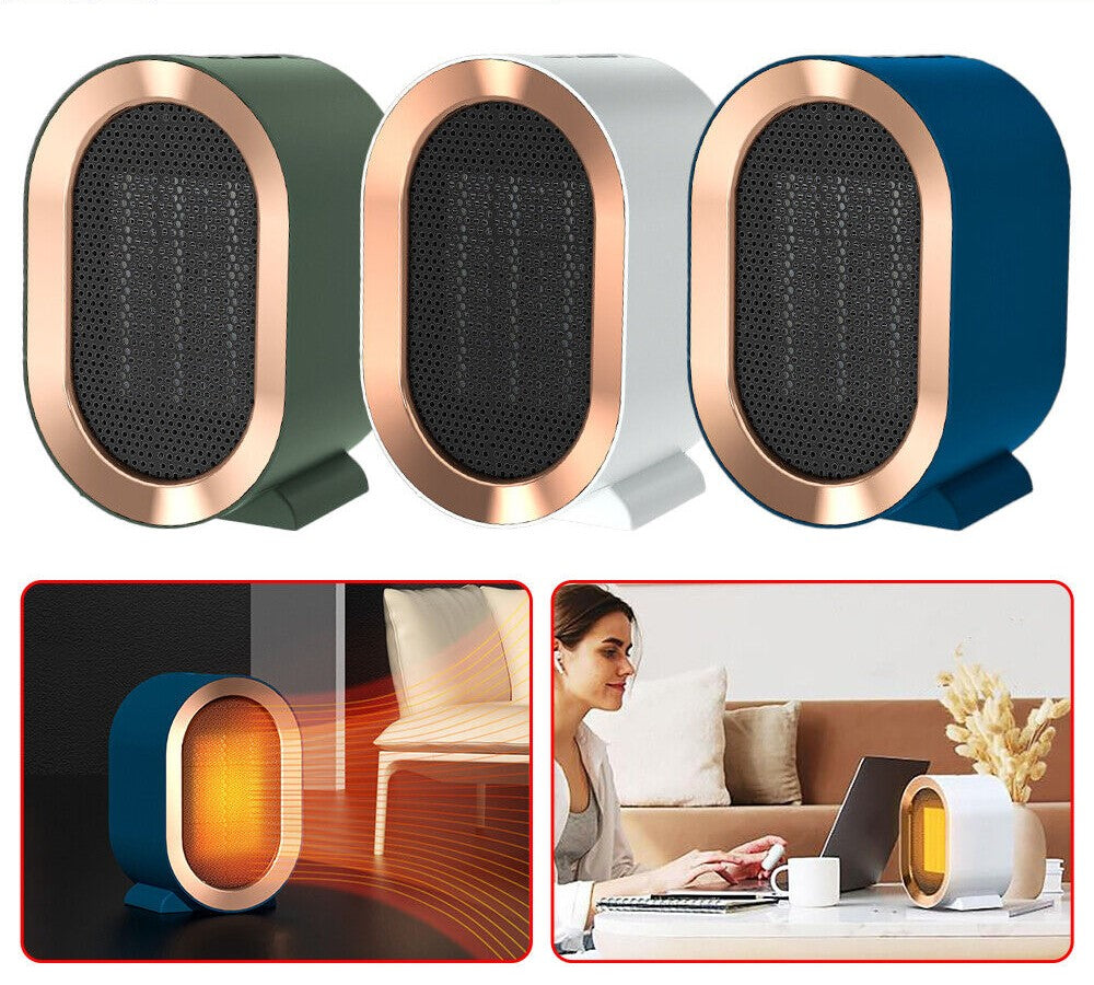 Mini Electric Heater 800W/1200W Wall Plug in Portable Ceramic Fan Heater Remote