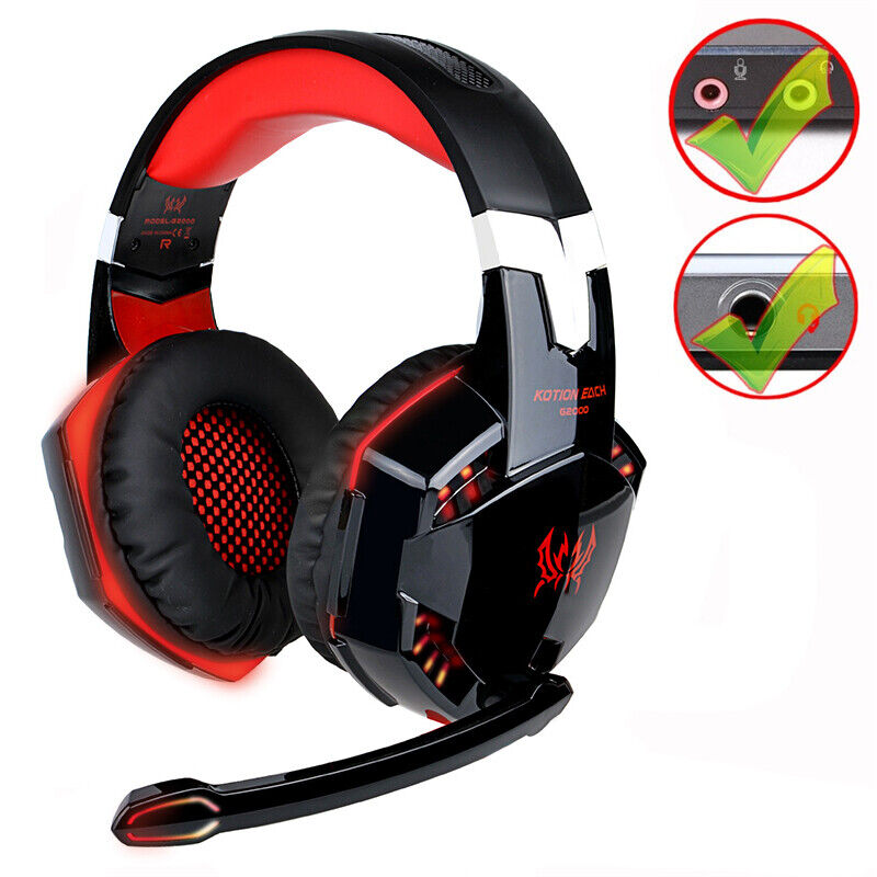 Gaming Headset For Xbox One PS4 PS5 Nintendo Switch PC 3.5mm Mic Headphones LED