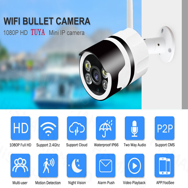 1080P Wireless Wifi IP Camera Night Vision Smart Outdoor Home Security Camera