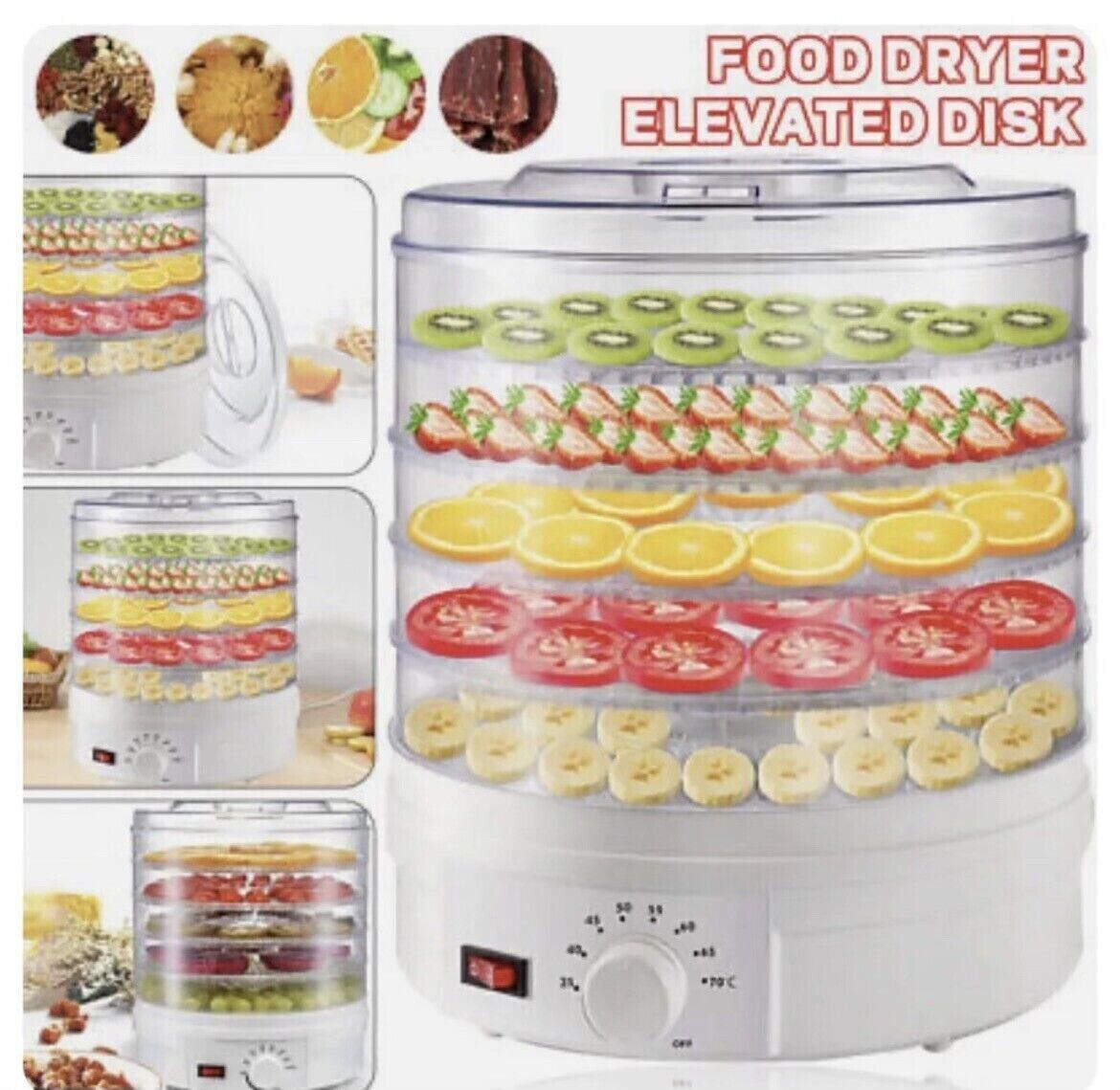 350W Electric Food Dehydrator Fruit Meat Beef Dryer Veg Preserver Machine 5 Tray