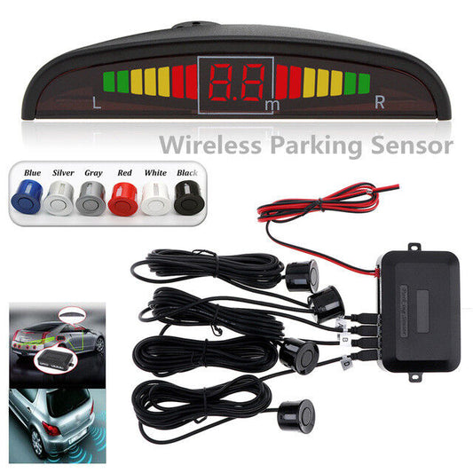 Car Parking Sensor 4 LED Kit Rear Reverse Sensors New