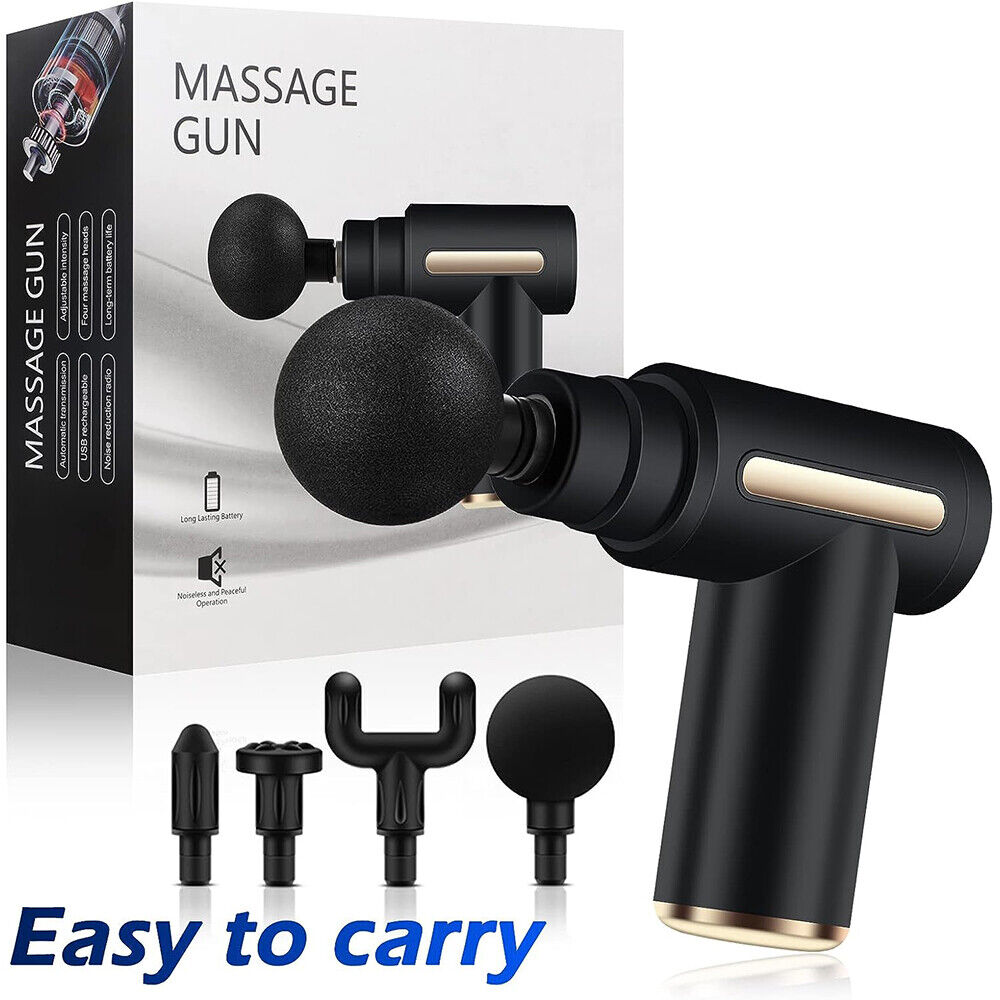 4 Heads Massage Gun Deep Tissue Handheld Percussion Muscle Percussion Massager