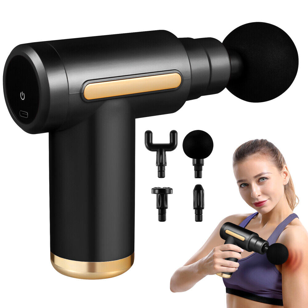 4 Heads Massage Gun Deep Tissue Handheld Percussion Muscle Percussion Massager