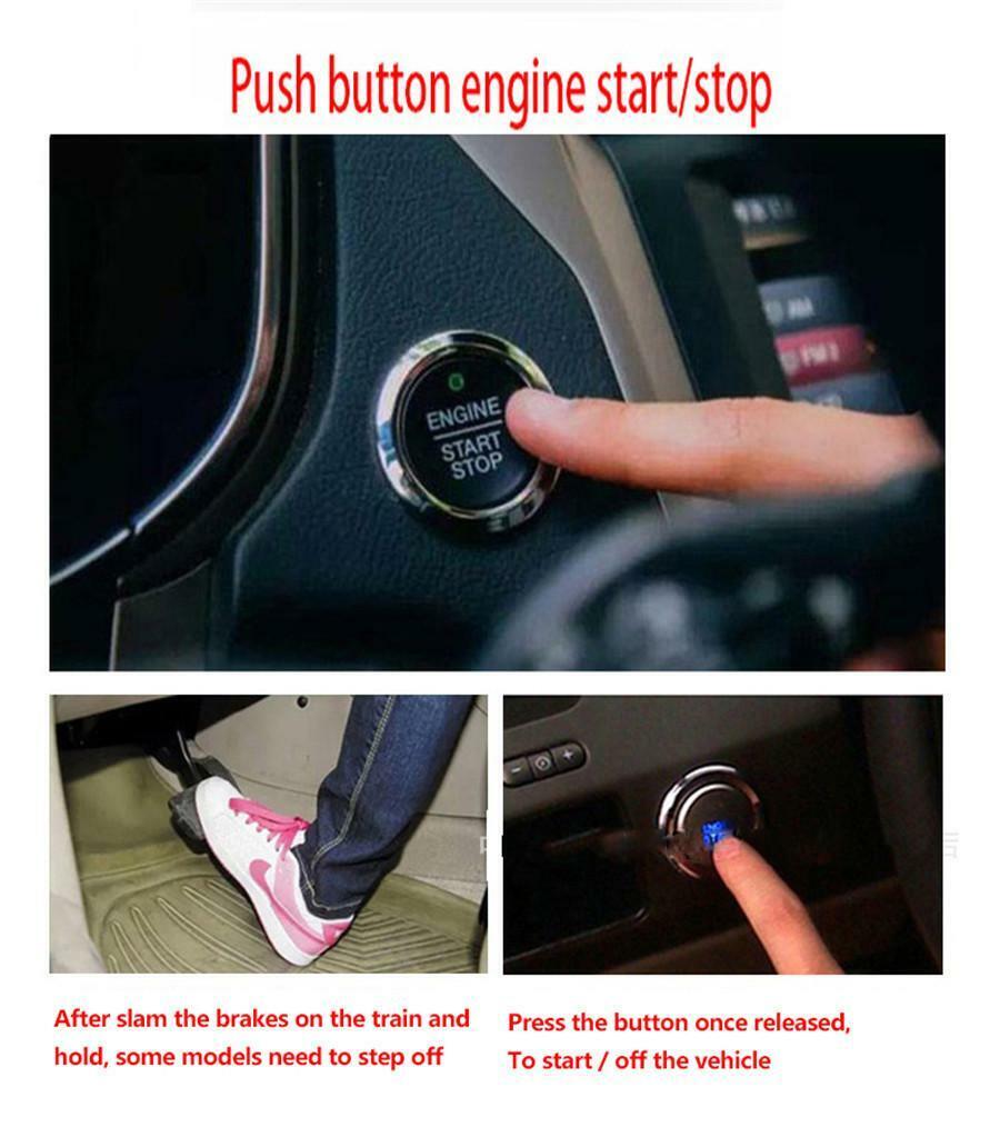 Car Keyless Entry Engine Start Stop Alarm System Push Button Remote Car Smart