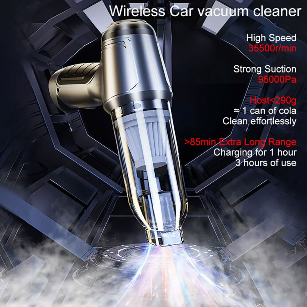 Powerful Car Vacuum Cleaner Wet/Dry Cordless Strong Suction Handheld Cleaning