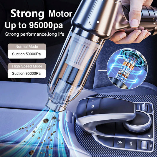 Powerful Car Vacuum Cleaner Wet/Dry Cordless Strong Suction Handheld Cleaning