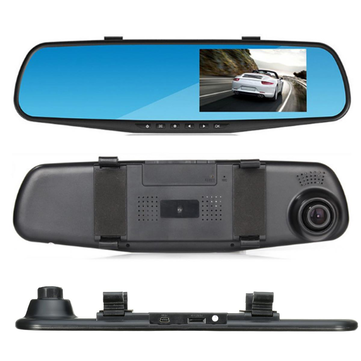 Car Mirror Recorder DVR 1080p HD Rear View Camera 4.3'' Cam Dual Lens