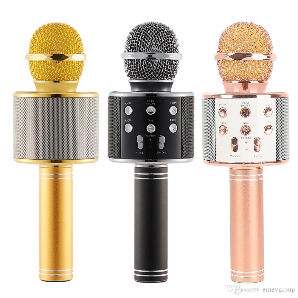 Portable Wireless Bluetooth 4.0 Hand Held Karaoke Microphone Speaker Player