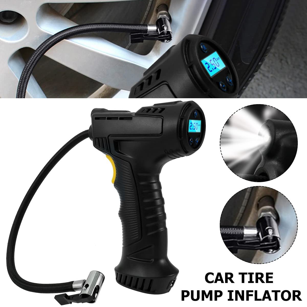 Cordless 12V Electric Car Tyre Inflator Pump Portable Tire Air Compressor Pump