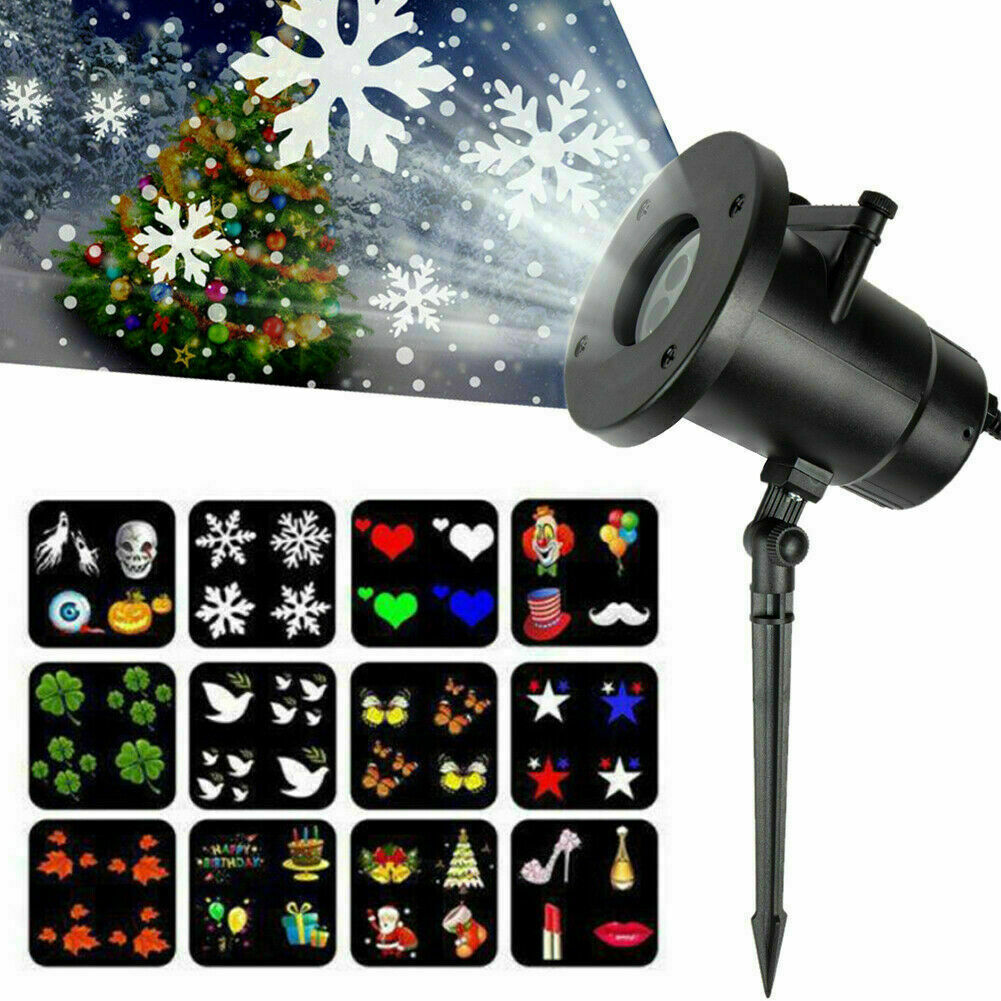 LED Projector Indoor Outdoor Snow Falling Lights Christmas Halloween Party Deco