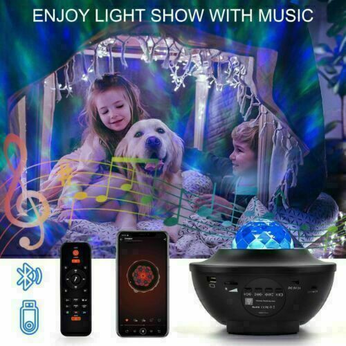 LED Galaxy Ocean Wave Star Projector Night Light Bluetooth Music Speaker Party