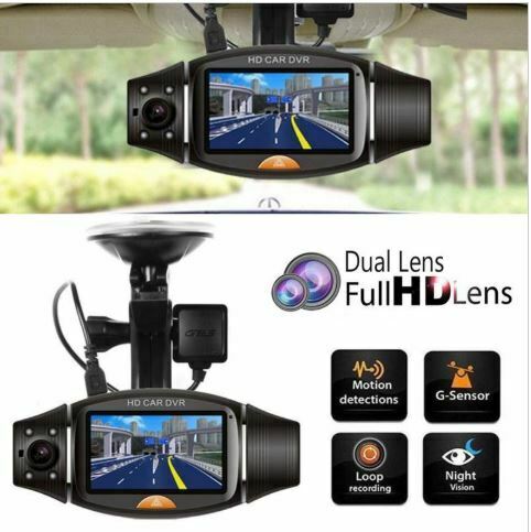 GPS HD Dual Lens 140° Dash Cam Car DVR Video Recorder Camera Front and Rear