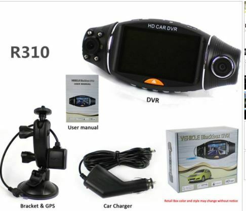 GPS HD Dual Lens 140° Dash Cam Car DVR Video Recorder Camera Front and Rear