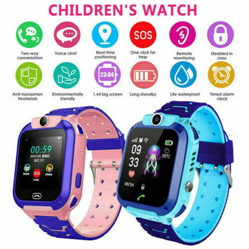 NEW KIDS Bluetooth Smart Watch GPS GSM Touch Tracker SOS for Kids Children + Camera IP67