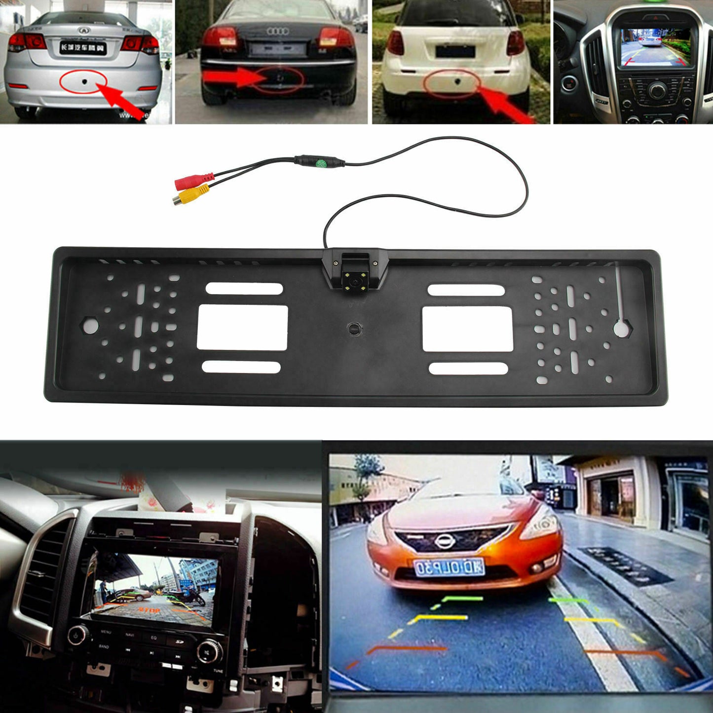 170° Car Rear View Reversing HD Camera Back Up Parking Number Plate Night Vision