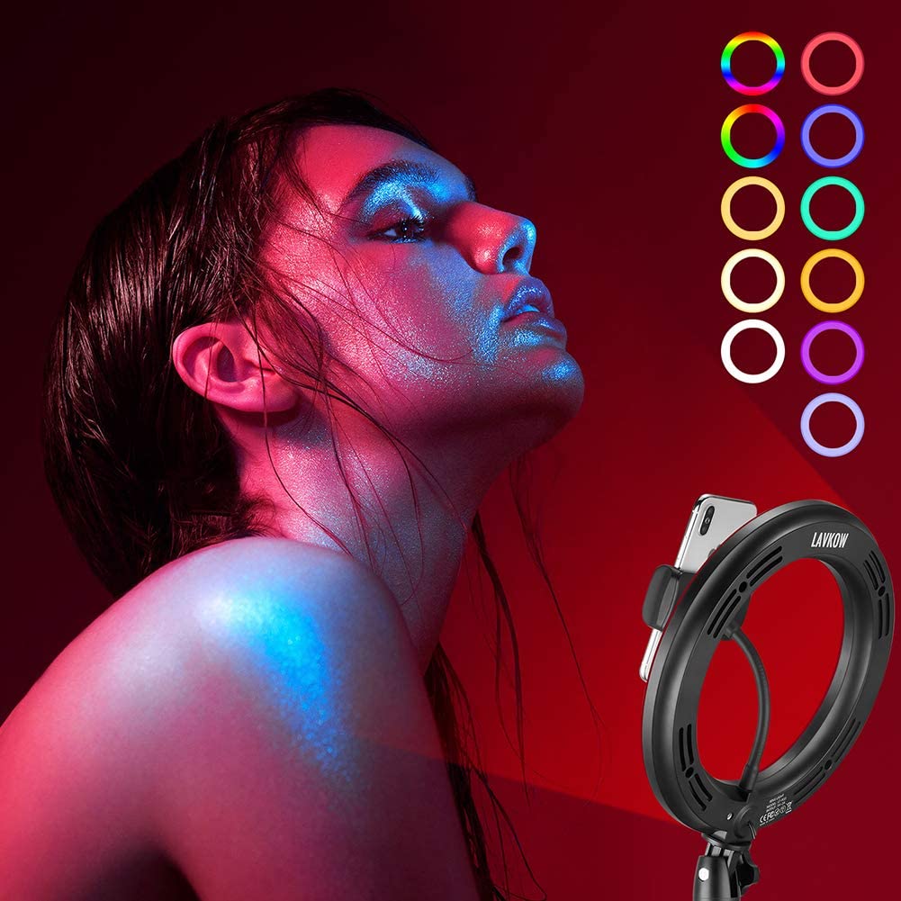 10" LED RGB Ring Light Dimmable Lighting Kit Phone Selfie Tripod Makeup Youtube