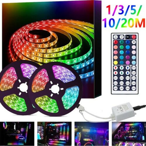 15M 10M 5M DIY 5050 SMD RGB LED Strip Lights Lamp + 44Key IR Remote Controller