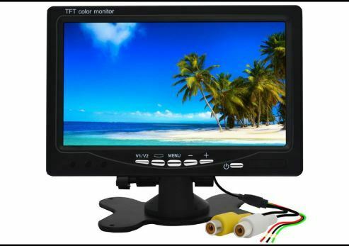 Reversing Camera + 7" LCD Monitor Car Rear View Kit For Bus Truck 12V/24V